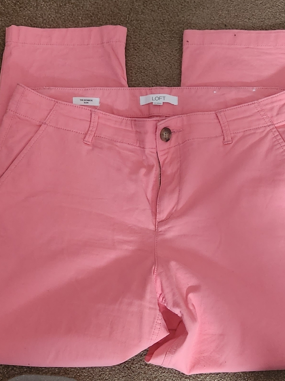 LOFT Coral Pink 'Monroe Slim' Capris. Sz10